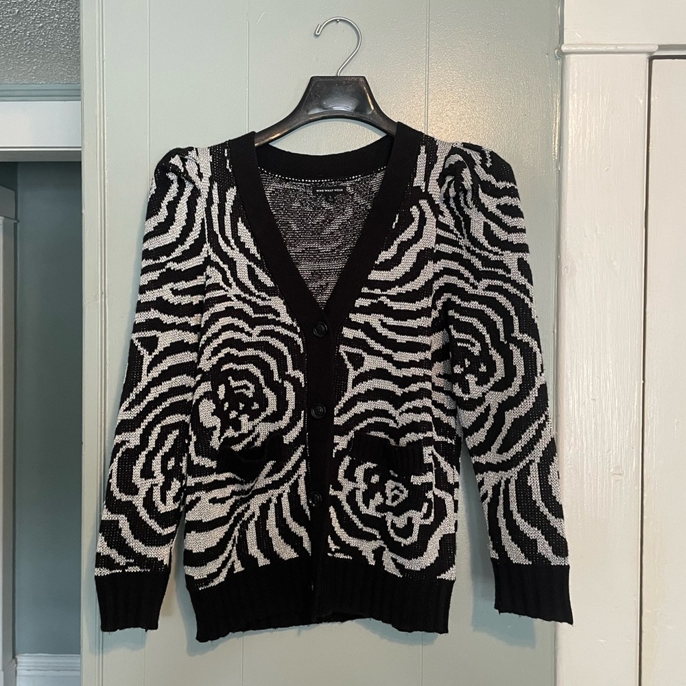 Silver & Black Zebra Cardigan 🦓✨